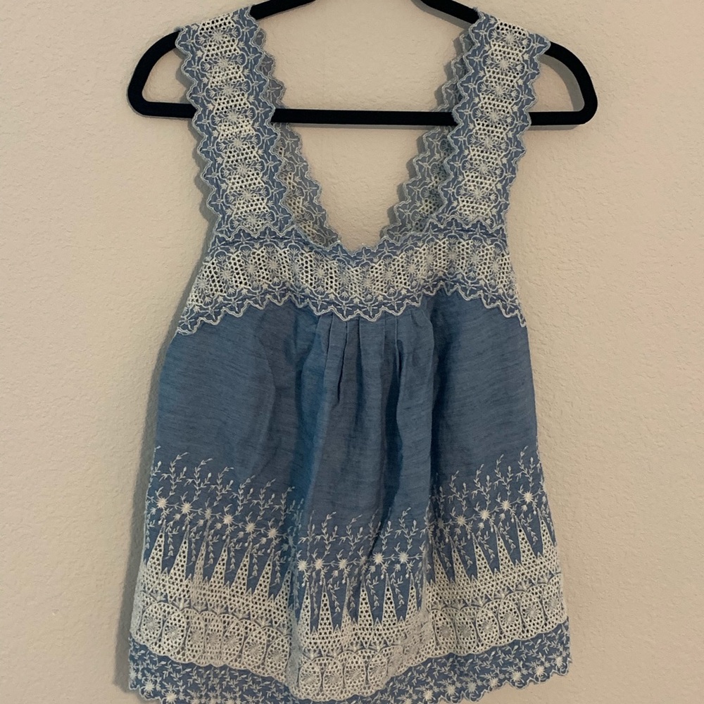 Chambray Eyelet Tank